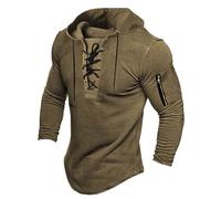 Halloween Oversized Sweatshirts for Men Full Zip Up Hoodies Heavy Cotton Pullover Drop Shoulder Casual Unisex Hoodie 2025 Parka Novelty Christmas Jumpers (Brown-2, M)