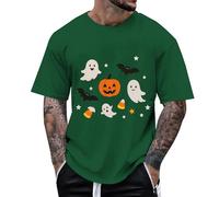 Halloween Oversized T-Shirt for Men Fall Spooky Skull Graphic Top Vintage Horror Dancing Skeleton Pumpkin Tee Gift Big and Tall Shirts Graphic Halloween Costumes Adult Scary, L