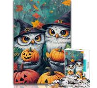Halloween Owl 1000 Pieces Jigsaw Puzzle For Adults Teens,Learning Educational Toy for Is Ideal As A Gift for The Whole Family (38x26cm)