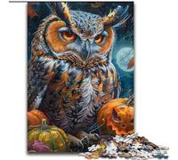 Halloween Owl 1000 Pieces Jigsaw Puzzles for Adults And Teens, Staycation Kill Time Every Piece Is Unique - Challenging Family Fun Game (50x75cm)