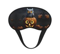 Halloween Owl Ghost Pumpkin 1 Blocking Light Mask Sleep Aid, Comfortable Blackout Sleep Mask for Travel Yoga, Soft Eye Cover