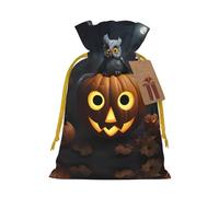 Halloween Owl Ghost Pumpkin 1 Print Drawstring Pouch For Gifts,Reusable Adorable Gift Bags,Perfect For Jewelry And More
