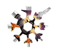 Halloween Owl Ghost Pumpkin 19-in-1 Snowflake Multi Tool, Stainless Steel Metal Snowflake Multitool with Keychain, Compact & Portable Tools for Outdoor Camping Survival Daily Use Gift for Men