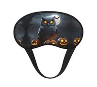 Halloween Owl Ghost Pumpkin Blocking Light Mask Sleep Aid, Comfortable Blackout Sleep Mask for Travel Yoga, Soft Eye Cover