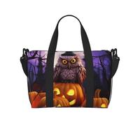 Halloween Owl Ghost Pumpkin Hand Travel Bag - Lightweight and Versatile Travel Companion with Spacious Design, Multi-Purpose Bag, Luggage Bag, Beach Bag, Gym Bag, Sports Bag