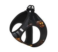 Halloween Owl Ghost Pumpkin Print Adjustable Reflective Harness Leash Set For Cats, Dogs And Small Pets, Soft Breathable Mesh Walking Vest With Escape-Proof Lead