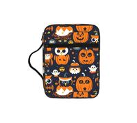 Halloween Owl Ghost Pumpkin Print Bible Storage Bag For Men Women Waterproof Religious Organizer Scripture Holder
