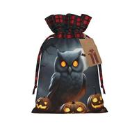 Halloween Owl Ghost Pumpkin Print Christmas Drawstring Bags Reusable Santa Sack,for Candy,Wedding,Gifts And Storage