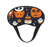 Halloween Owl Ghost Pumpkin Print Comfort Eye Mask for Sleeping Light Blocking Nap for Travel Yoga Camping Night Rest