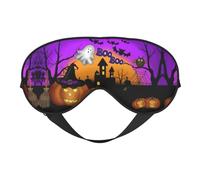 Halloween Owl Ghost Pumpkin Print Functionality Cozy Eye Mask Adjustable Strap Nap Night Travel Camping Yoga Relax
