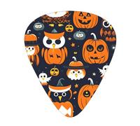 Halloween Owl Ghost Pumpkin Print Organizer Storage Box Different Thickness Guitar Picks For Acoustic Guitar