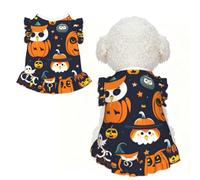 Halloween Owl Ghost Pumpkin Print Pet Breathable Sleeveless Skirt XL