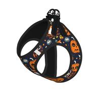 Halloween Owl Ghost Pumpkin Print Pet Leash Vest Reflective Adjustable Soft Mesh Vest Breathable For Daily Walks