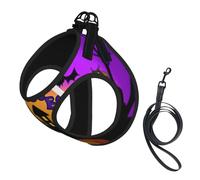 Halloween Owl Ghost Pumpkin Print Pet Supplies Adjustable Step-In Flex Breathable Mesh Dog Harness For Small Medium Dogs, S-L