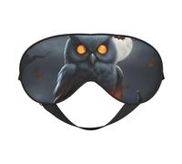 Halloween Owl Ghost Pumpkin Print Sleep Mask,Soft Eye Mask with Adjustable Strap for Sleeping, Travel and Relaxation