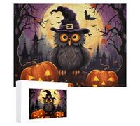 Halloween Owl Ghost Pumpkin Puzzles 500 PCS Personalized Jigsaw Puzzles for Adults Photos Puzzle for Family Challenging Picture Puzzle with Storage Bag Home Decor Jigsaw