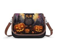 Halloween Owl Ghost Pumpkin Shoulder Bag for Women, Handbag with Adjustable Strap & Inner Pocket, Crossbody Bag for Daily Commute Travel