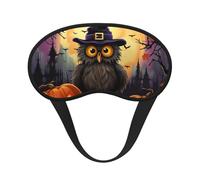 Halloween Owl Ghost Pumpkin Sleep Mask for Side Sleeper, Blackout Sleeping Eye Mask, Soft Breathable Eye Cover for Women Men Travel Eyeshade, Relaxing Zero Pressure Night Blindfold