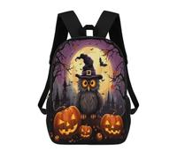 Halloween Owl Ghost Pumpkin Travel Backpack Laptop Backpack 17 Inch