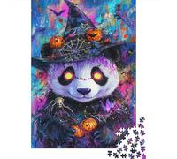 Halloween Panda Magic-1 1000-Piece Jigsaw Puzzle for Adults, 38x26cm/1000pcs, Smooth White Cardboard Pieces; for Progress Whenever Time Allows