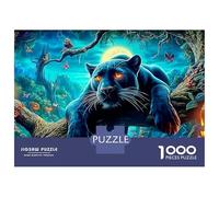 Halloween Panther 1000 Pc Eco-Friendly Paper Premium Puzzle Panther Art for Kids Beginners, Mind Relaxation Puzzle, After-school Fun, Value for Money Puzzle 70x50cm/1000pcs