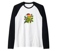 Halloween Parakeet Witch with Pumpkins Spooky Autumn Magic Raglan Baseball Tee