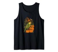 Halloween Parakeet Witch with Pumpkins Spooky Autumn Magic Tank Top