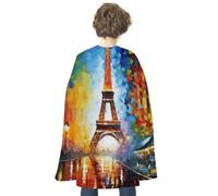 Halloween Paris Eiffel Tower Cloak Capes Reversible Medieval Cloak Witch Capes for Party Cosplay Masquerade Costumes