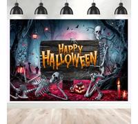 Halloween Party Backdrop Horror Night Moon Scary Graveyard Castle Pumpkin Skull Decor Banner Portrait Photography Background