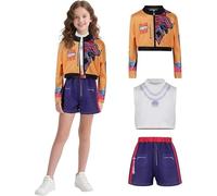 Halloween Party Cosplay Outfits- Girls Fancy Stage Outfit Set 3pcs Singer Costume 3-14years,C-9-10