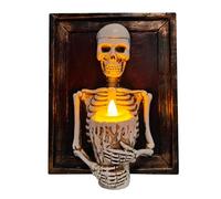 Halloween Party Decoration Halloween Ghost-S Hallowenn Glowing 3D Photo Frame Decoration LED Glowing Wall Pendant Live Garland Christmas Decorations Spooky (White, 8X16X20CM)