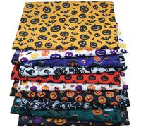 Halloween Party Decorations Halloween Christmas Fabric Fabric Squares 20" x 20" Fat Quarter Bundles Craft for Patchwork Sewing Quilting Crafting DIY ()(D,25X25CM)