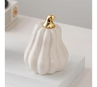Halloween Party Decorations Halloween Decoration White Ceramic Pumpkin Ornament Desktop Home Solar Garden Gnome Statues Hanging Decorations (A, 10X13cm)