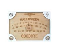 Halloween Party Decorations Ouija Board Halloween Countdown Calendar Season Witch Board With Effect Scary Fall Home Engraved Wood Flowers Wall Calendar 2022 (White, 30X20CM)