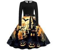 Halloween Party Dress For Women Festival Fancy Witch With Hooded Cape Waist Smocked A-Line Dresses Renaissance Elegant Zombie Bride Role Play Teens/Women