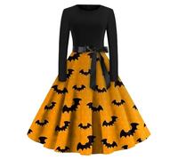 Halloween Party Dress For Women Gothic Dresses Bell Long Sleeve Elastic Plus Size Flare Corset Renaissance Elegant Smocked Carnival Cosplay