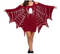 Halloween Party Dress For Women Vintage Maxi Dresses Womens Skeleton Bodycon Ladies Bloody Printed Costume Short Sleeve Lace-Up Zombie Bride Role Play Gothic Victorian