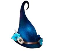 Halloween Party Felt Witch Hats, 2025 New Witch Hat Felt Ruched Wizard Hat, Floral Bowknot Wizard Cap, Elegant Halloweens Witchs Hats for Halloween Gothic Party Decor (D)