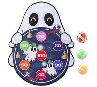 Halloween Party Games Foldable Ghost Darts Board with 3 Sticky Balls & Hook Trunk or Treat Halloween Games for Kids Adults Party Supplies, 5Pcs/Set Activities Supplies