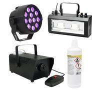 Halloween Party Package 2-400W Smoke Machine inc fluid, UV, and Strobe Light