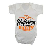 Halloween Party Pumpkin [HALLO19] Baby Grow Vest, 0-3 Months, White