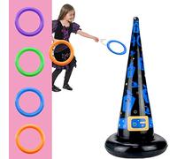 Halloween Party Ring Toss Game for Kids Adults,Inflatable Halloween Spider Ring Toss Game with 4 Rings,Fun Halloween Games for Families School Office Indoor Outdoor Game,Halloween Kids