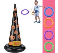 Halloween Party Ring Toss Game for Kids Adults,Inflatable Halloween Spider Ring Toss Game with 4 Rings,Fun Halloween Games for Families School Office Indoor Outdoor Game,Halloween Kids