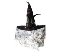 Halloween Party Witch Hat Cospress Spider Web Wizard Hat Child Adalt Costume Hat Festival Point Witch Hat for Women