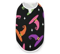 Halloween Party Witch-Hat Pet Printed Clothes,Pet T Shirts,Cool Puppy Shirts for Small,Medium And Large Pet Dogs Cats S