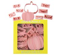 Halloween Pastry Cutters 10Pcs Pumpkin Replaceable Face 3D Baking Mold