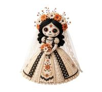 Halloween Patch Fabric Craft, Horrible Relaxing Festive Skeleton Girl Set