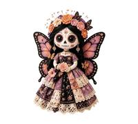 Halloween Patch Fabric Craft, Horrible Relaxing Festive Skeleton Girl Set