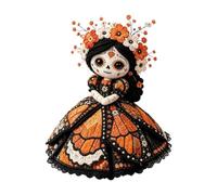 Halloween Patch Fabric Craft, Horrible Relaxing Festive Skeleton Girl Set