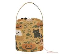 Halloween Pattern - Farm Theme Yarn Storage Bag Knitting Project Bag with Holes Travel Storage for Yarn Balls Crochet Accessory